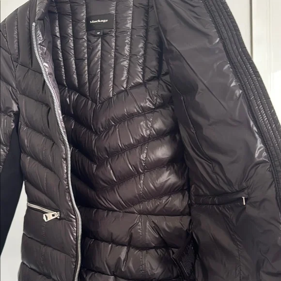 NWOT Mackage Petra Short Down Black Quilted Women's Jacket Size Small Coat - Picture 10 of 14